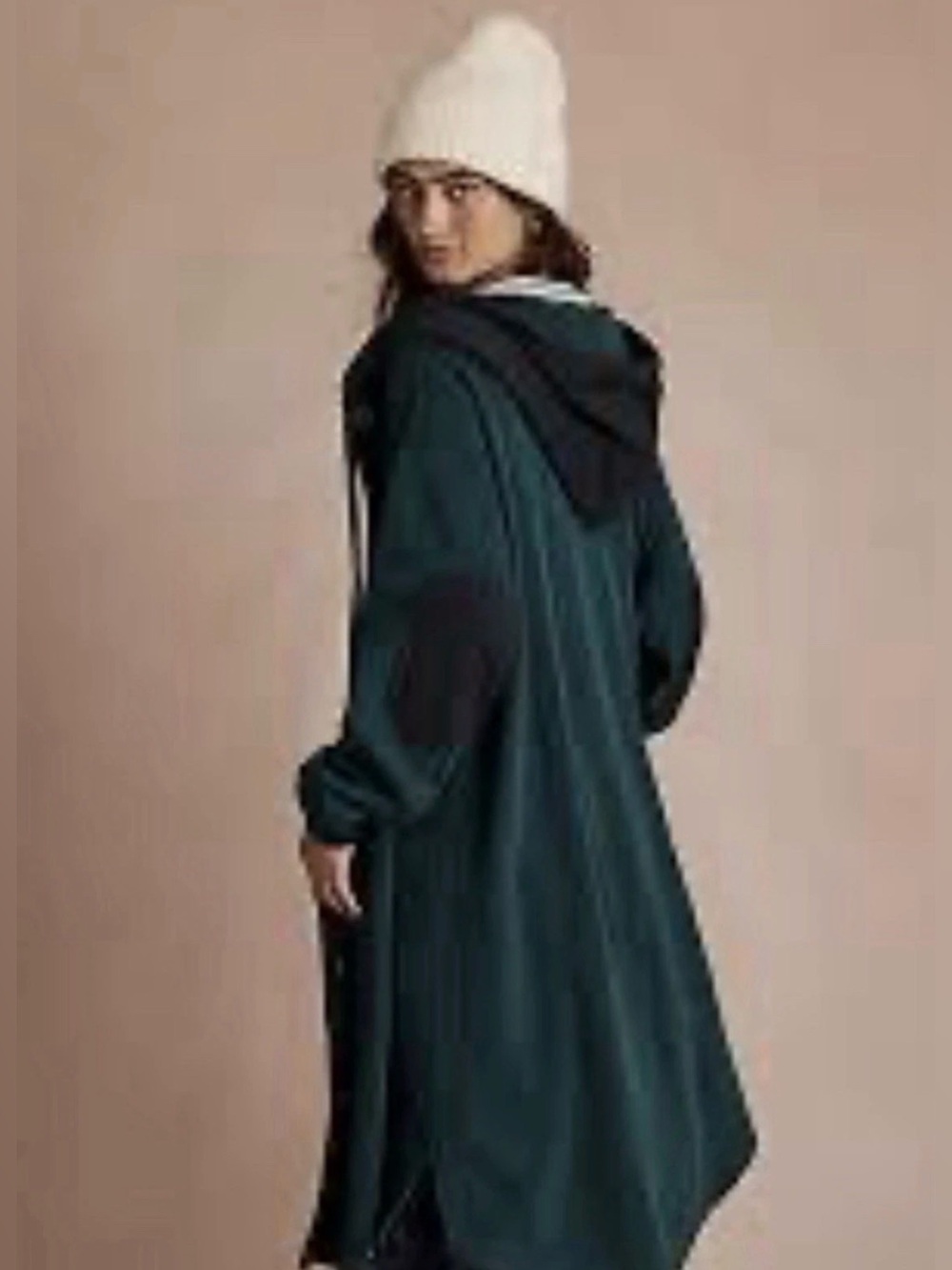 Free People Tomorrows Sweatshirt Cardigan Hooded Maxi Ribbed Button Forrest - Picture 2 of 5